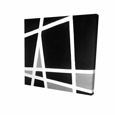 FONDO 16 x 16 in. Black & White Abstract Shapes-Print on Canvas FO2788297